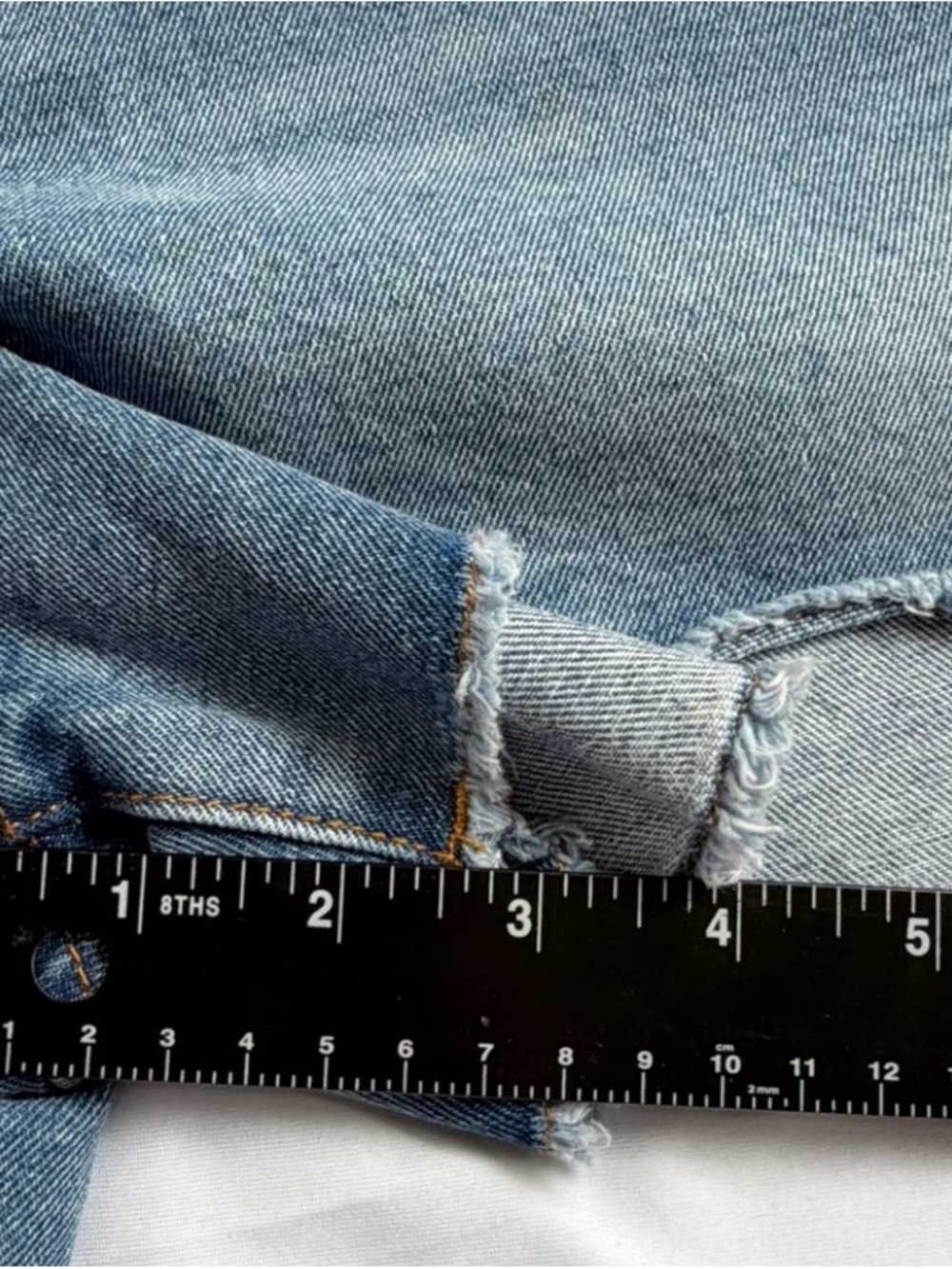 Rhinestone Side Stripe High Rise Distressed Denim Shorts 10 Festival Cowgirl - Picture 9 of 12